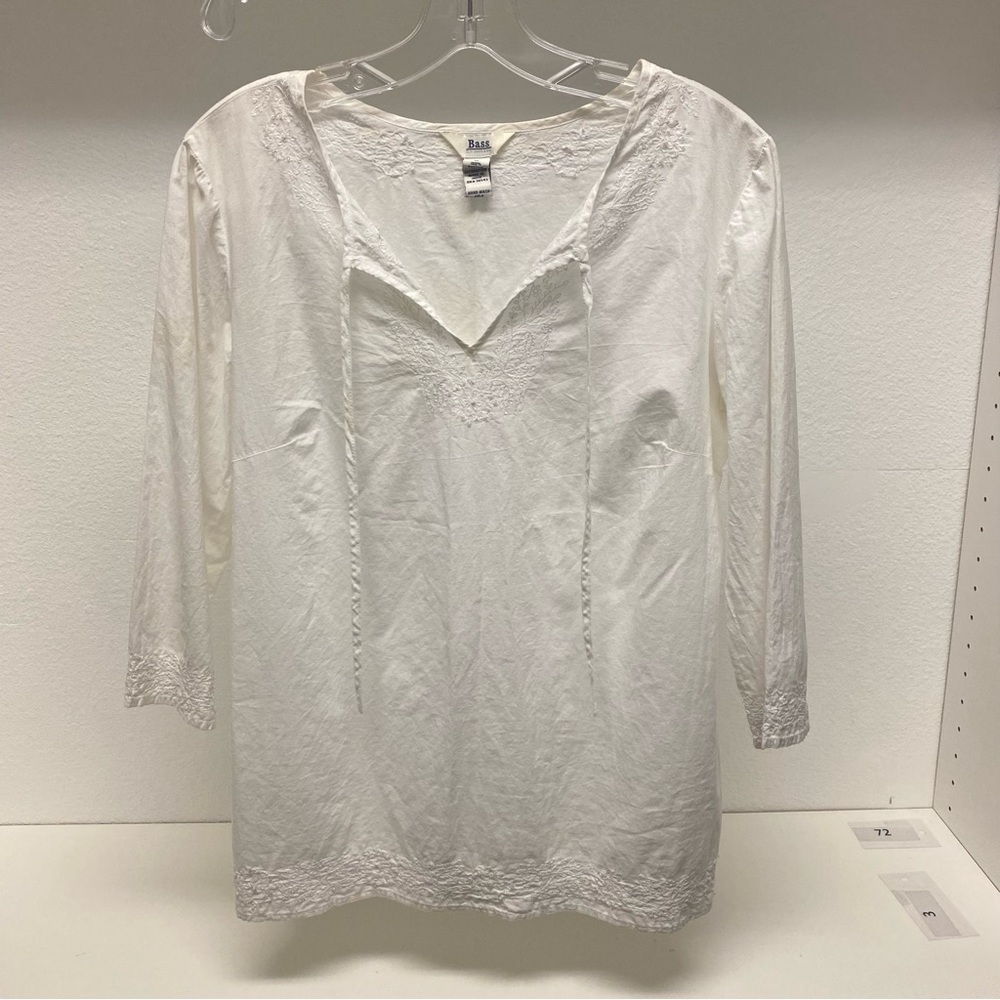 Bass 100% cotton shirt, White, M